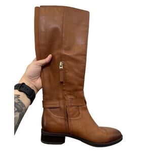 SAM EDELMAN Camel Tan Leather Knee High Boots 6.5 M Luxe Preppy Classic Casual